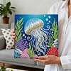 (25x25cm)DIY Jellyfish Framed Handmade Pearl Painting Art Craft Kit Living Home Decor