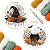 Embroidery Starter Kit with Pattern Halloween Witch Hat Magic Cauldron 2Pcs tapestrymarket