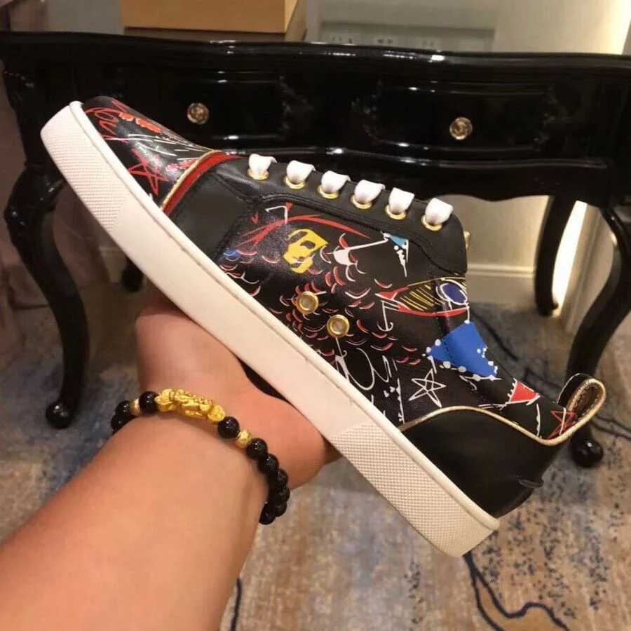 New Luxury brand designer shoes Handmade Fashion Man Leather Loafers Men Printed Embroidery Driving Party Flats Men Causal Shoes