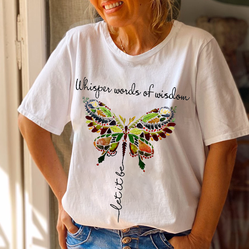 Whisper Words Of Wisdom Butterfly Printed Graphic Tees