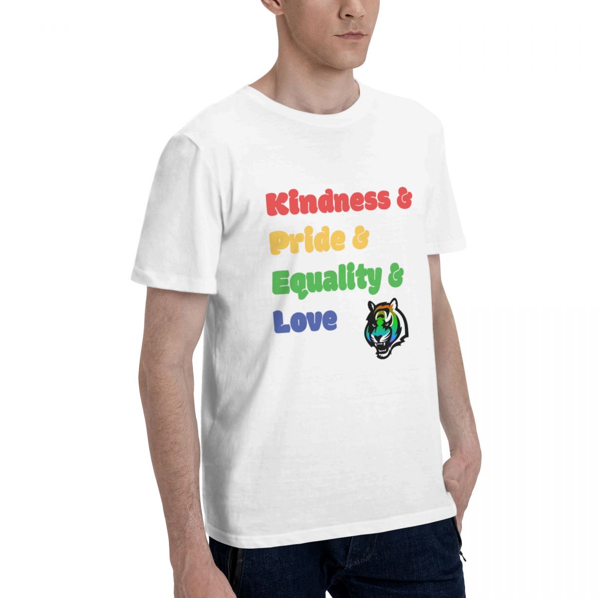 Cincinnati Bengals Colorful LGBT Printed Men's Cotton T-Shirt