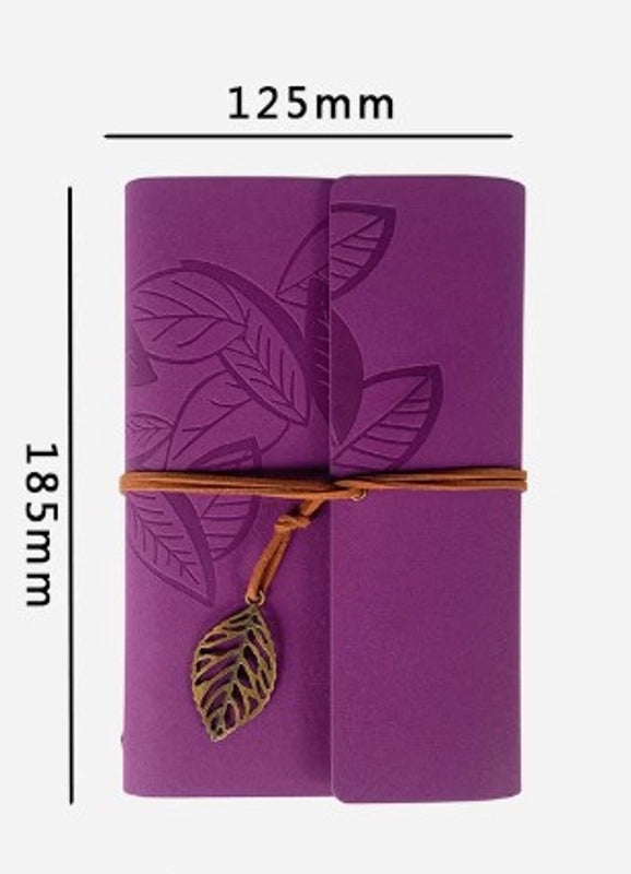 1 Piece Plant Learning School Pu Leather Paper Retro Notebook