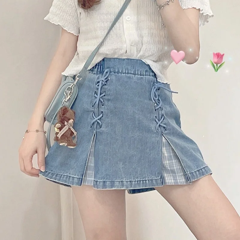 Harajuku Kawaii Y2K Denim Mini Skirt BE1287