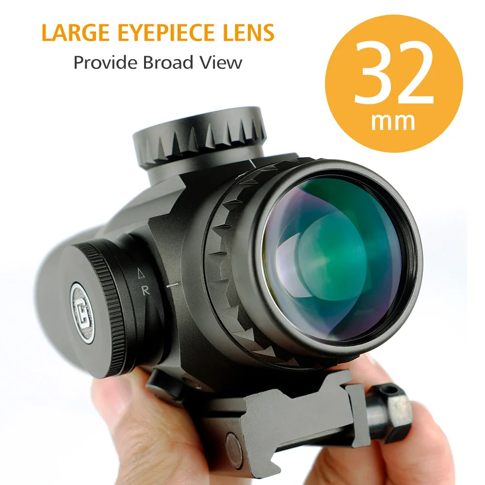 ohhunt ® Tactical Sight Glass Etched Reticle Red Green Illuminated 3x Prism Scope