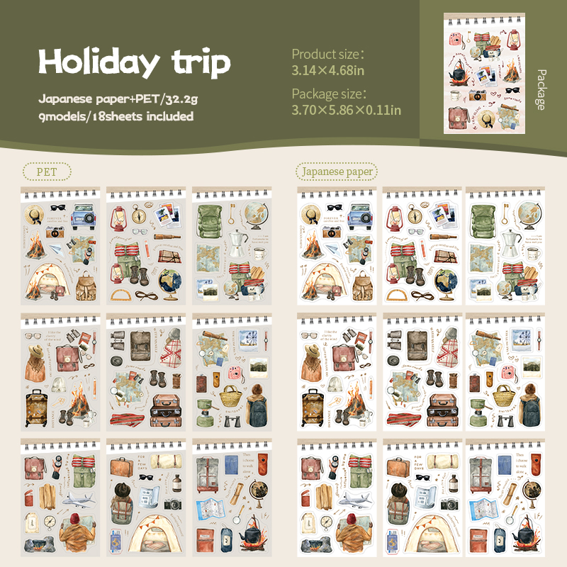 Sticker Book - Life Notes Series Cute Plant Flower Travel Landscape 