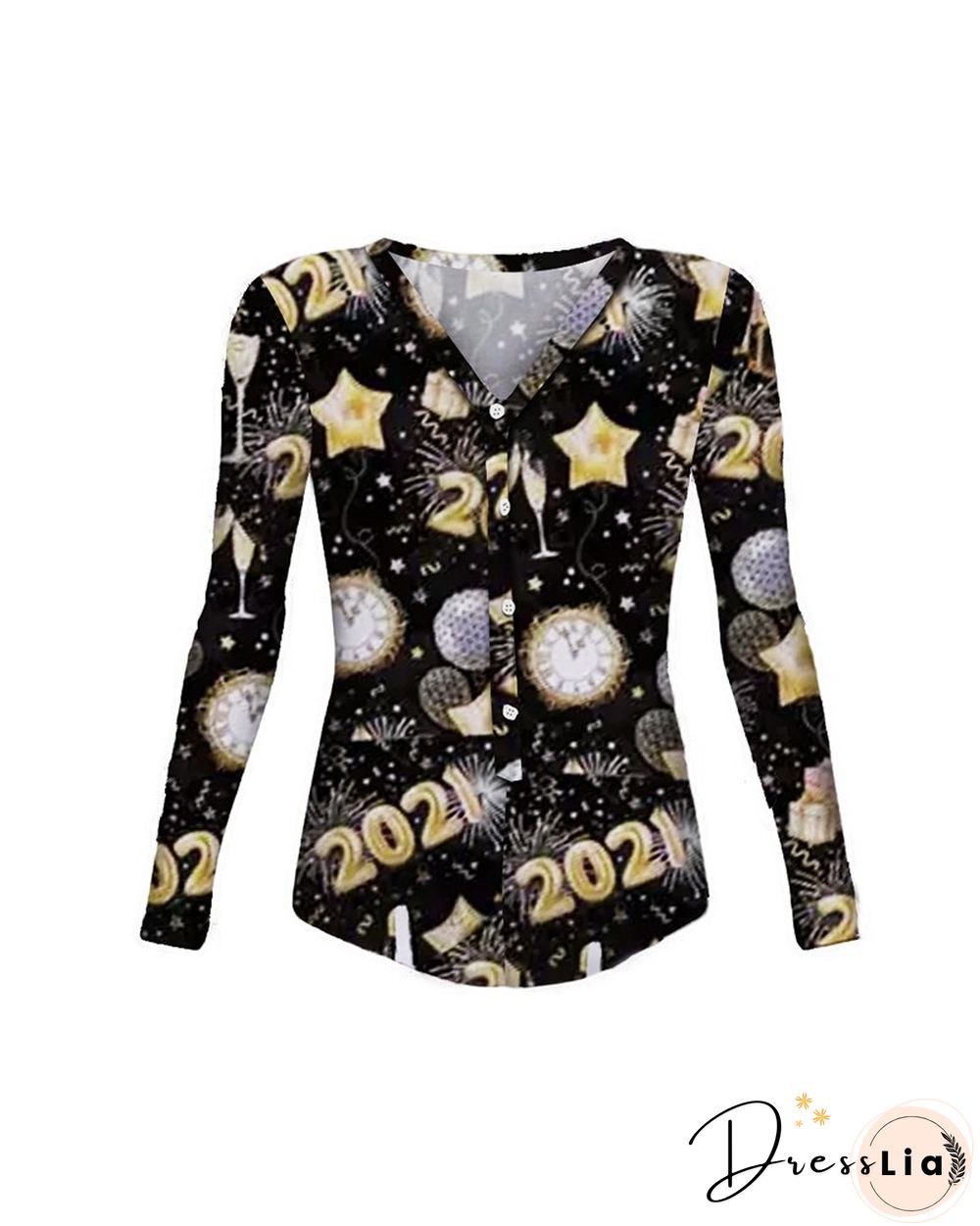 Christmas Print Long Sleeve Functional Buttoned Flap Romper