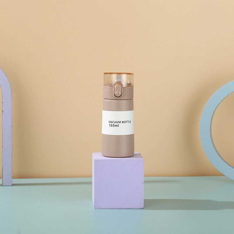 Straw Mini Pocket Cup 304 Stainless Steel Children’s Thermos Cup Cute Portable Straight Body Bounce Cover Water Cup