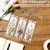 3Pcs DIY Pearl Painting Cross and Flowers Bookmark with Butterfly Pendant Home Office Supplies Gift for Book Lovers