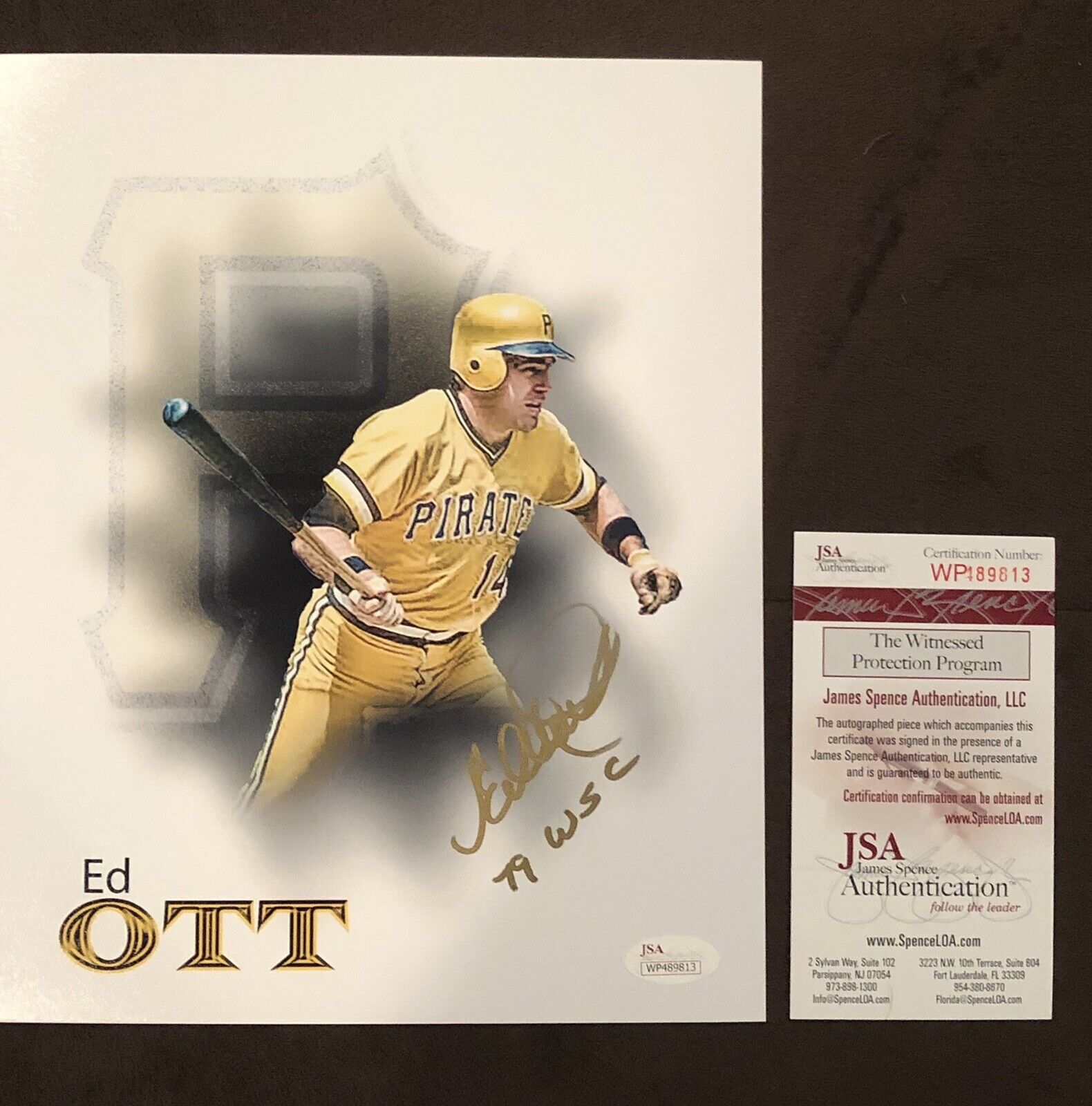 Ed Ott AUTOGRAPH PITTSBURGH PIRATES Signed 8x10 JSA COA 1979 World Series Champ