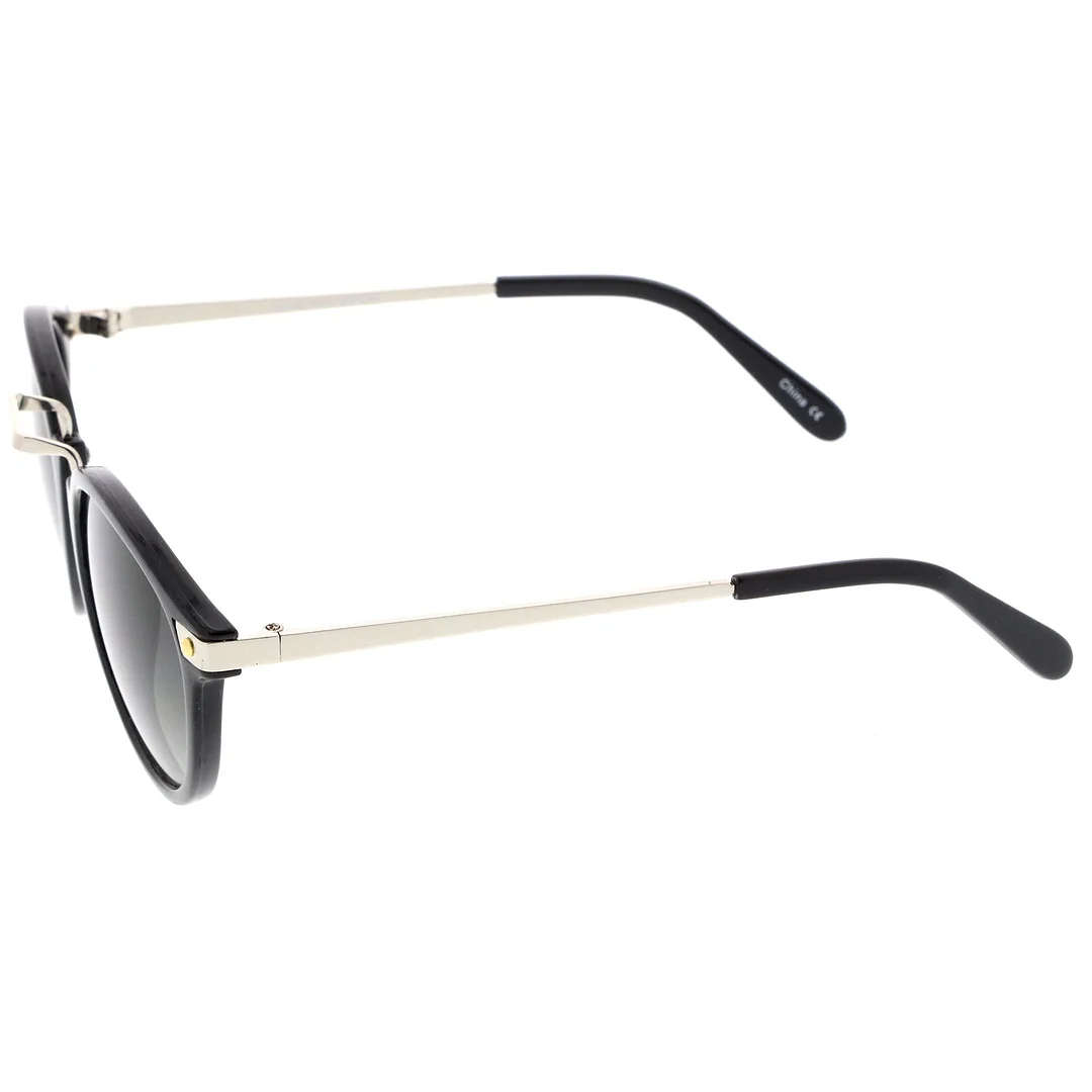 Retro Horn Rimmed Metal Nose Bridge P3 Round glasses 50mm