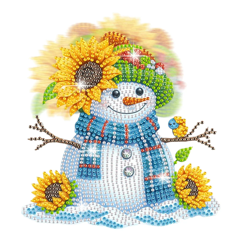 5D DIY Acrylic Shaking Head Sunflower Snowman Diamond Painting Desktop Decors for Home