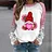 Giftitrends Valentine'S Day Women'S Blouse Casual Heart Printed Shirts Patchwork Round Neck Tops Autumn Long Sleeve Hoodless Pullovers