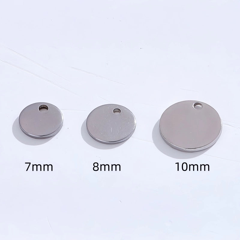 30pcs 7.5mm*13.5mm 1.2mm 304 Stainless Steel Gold Plated Round Machine Barrel Burnishing Pendant Jewelry Accessories