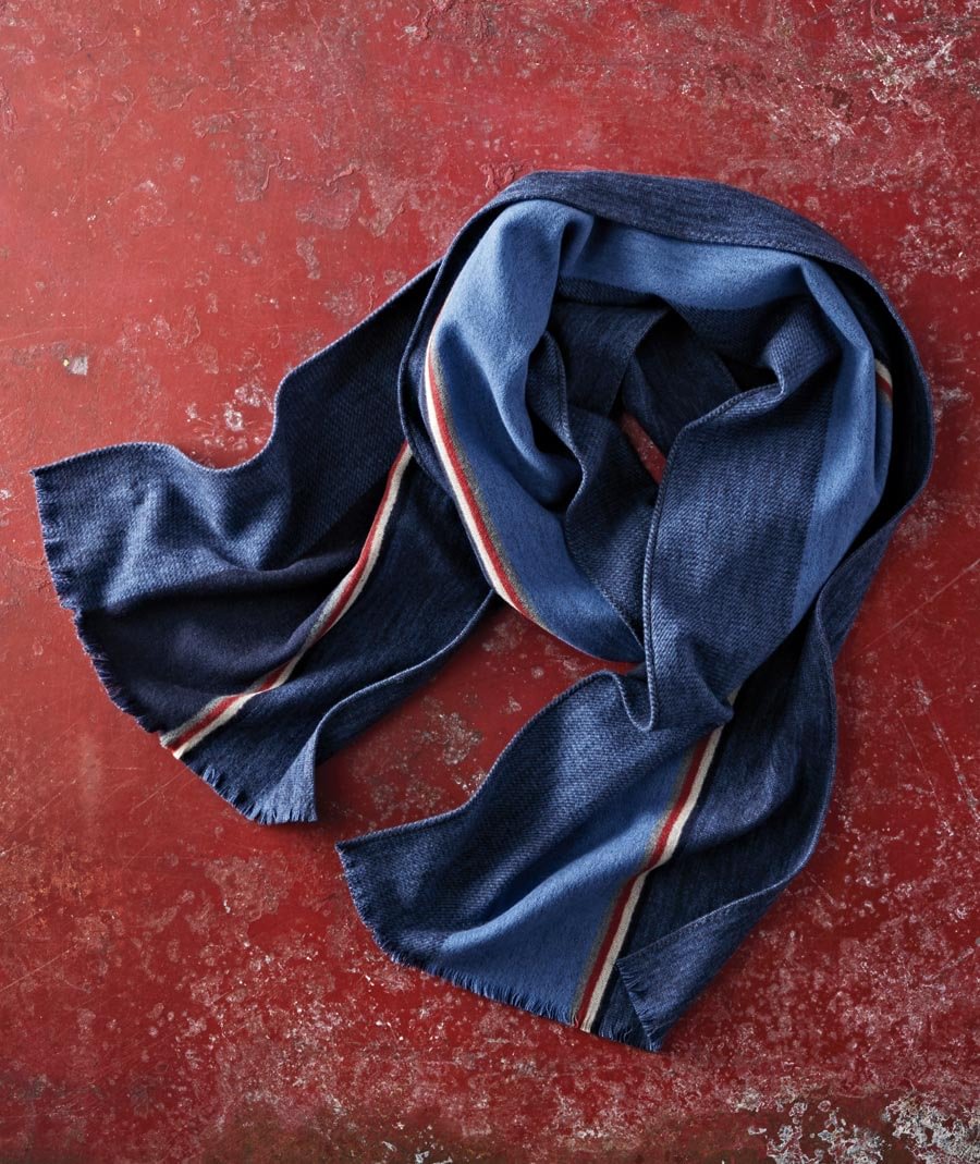 Men's retro striped print scarf