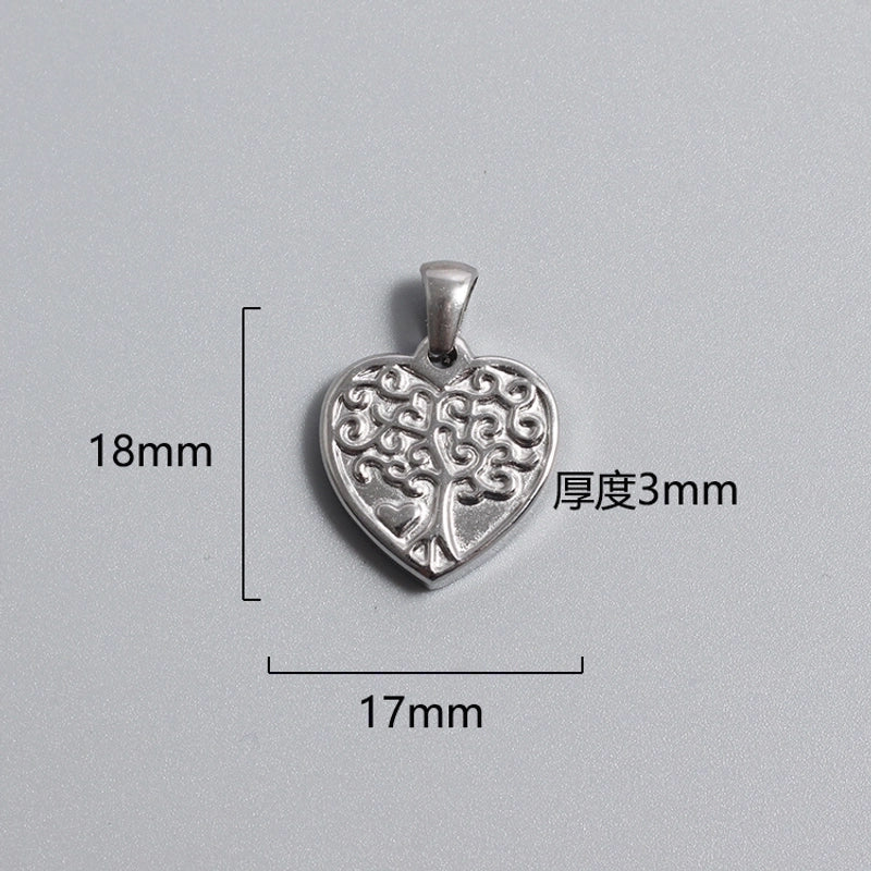1 Piece Titanium Steel Portrait Cross Heart Shape Polished Pendant