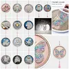 DIY Pearl Painting Art Kit,Round Dust-proof Outer Frame with Tassel Hanging Kit