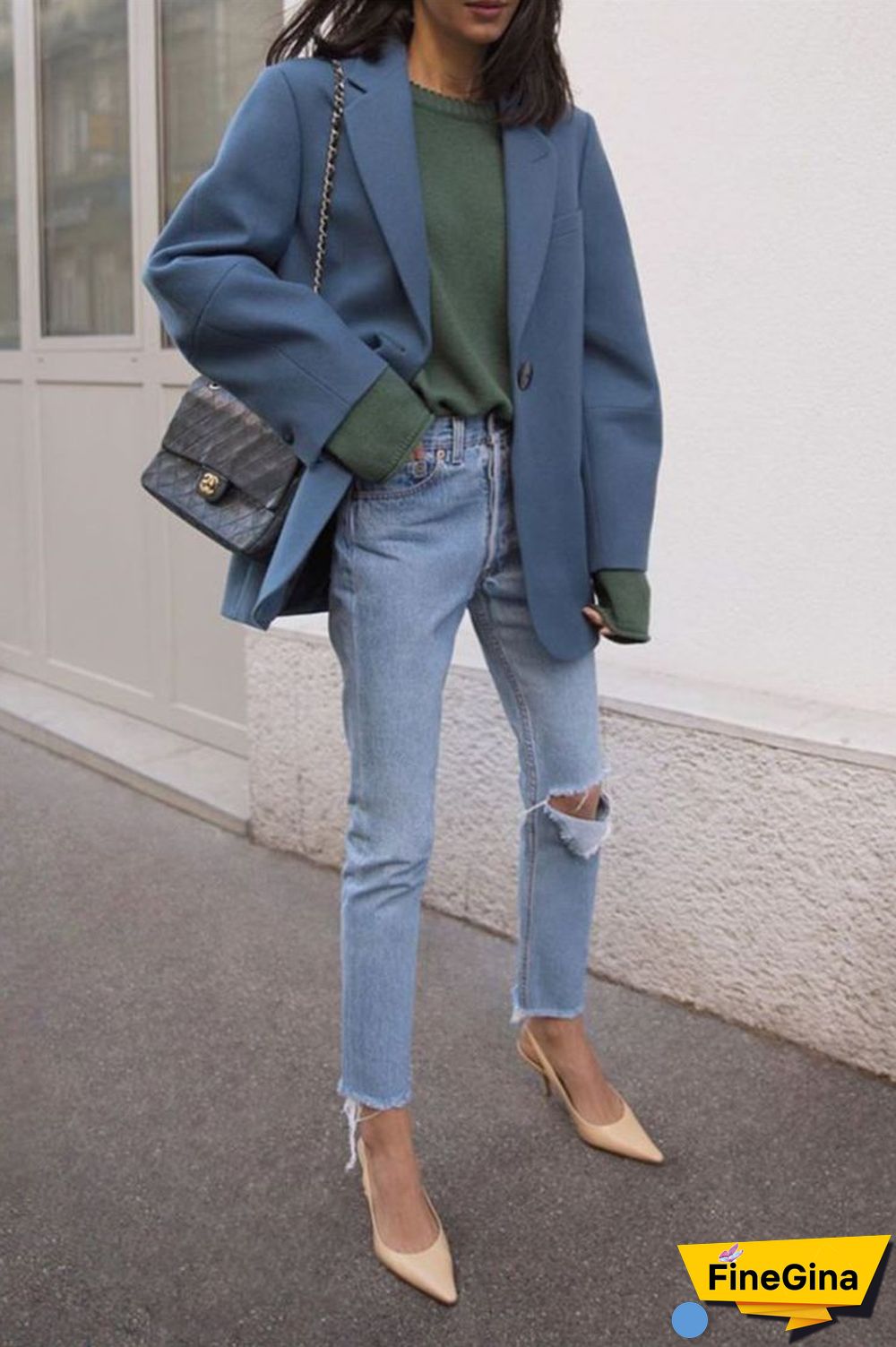 Boyfriend Women's One Button Blazer Suit Jacket