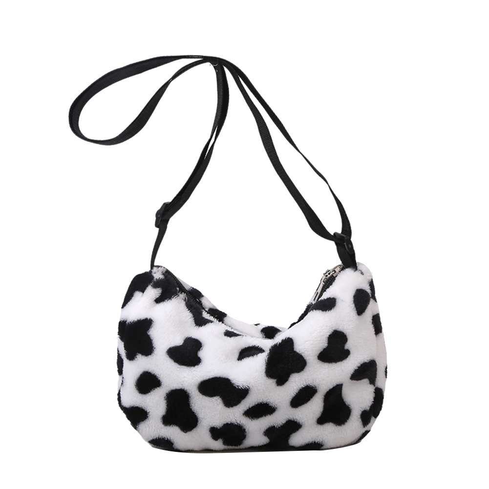 

Autumn Cow Printed Shoulder Purse Crossbody Bag Plush Dumpling Totes, 501 Original