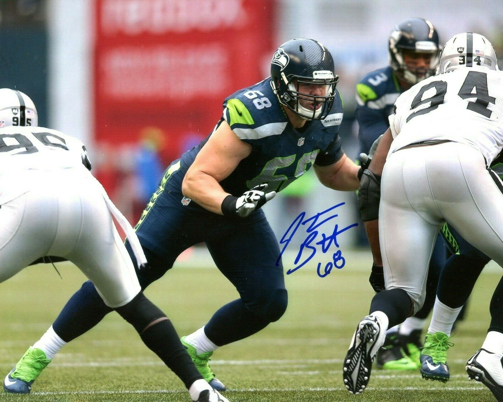 Justin Britt Seattle Seahawks Autographed Signed 8x10 Photo Poster painting CFS Holo COA
