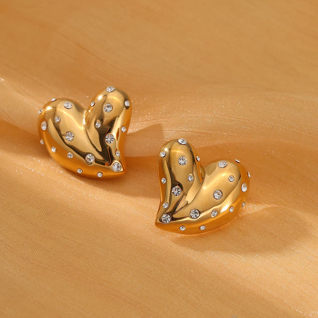 Vintage Diamond Love Fashionable Titanium Steel Earrings