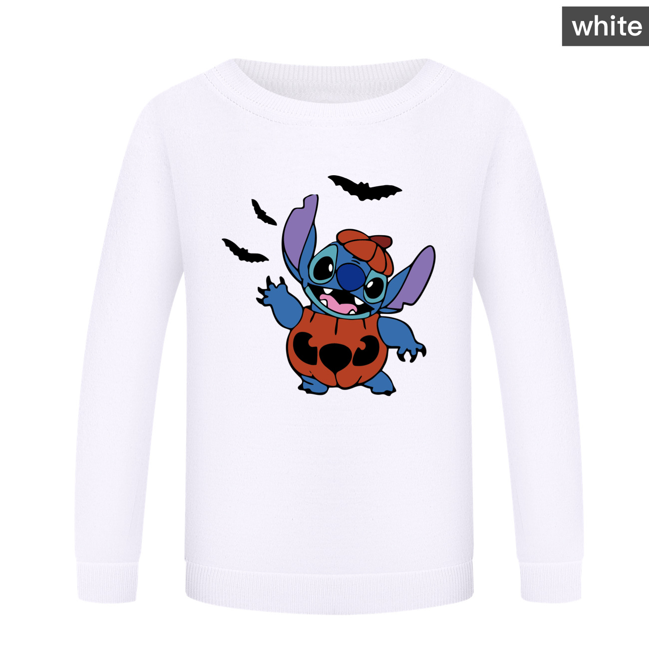 Stitch Halloween Unisex Kids Crewneck Sweatshirt - Fun and Cozy Design for Spooky Season Celebrations -Mayoulove