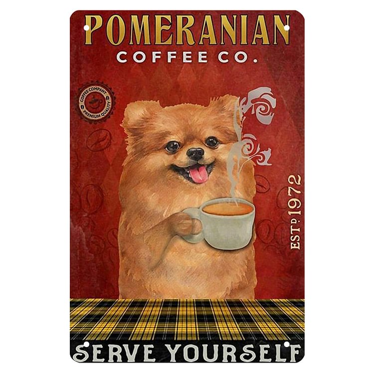 【20*30cm/30*40cm】Coffee Dog - Vintage Tin Signs/Wooden Signs
