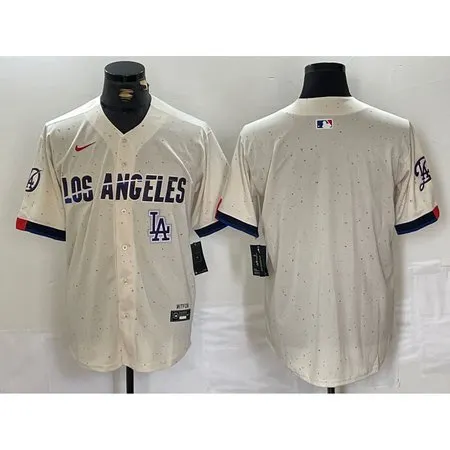 Men's Los Angeles Dodgers Blank Cream Stitched Baseball Jersey IFZB
