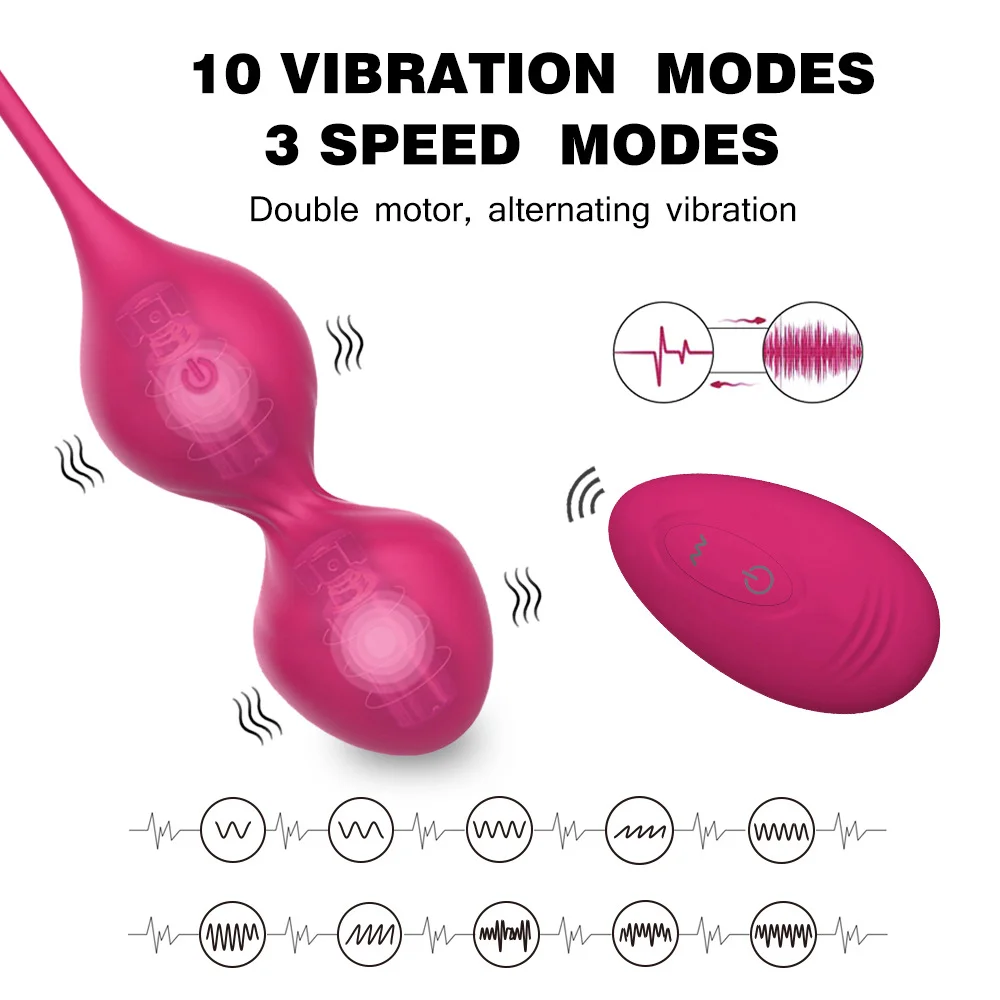 G-spot Stimulation Clitoris Vaginal Kegel Ball Vibrator Female Masturbator For Women - Rose Toy