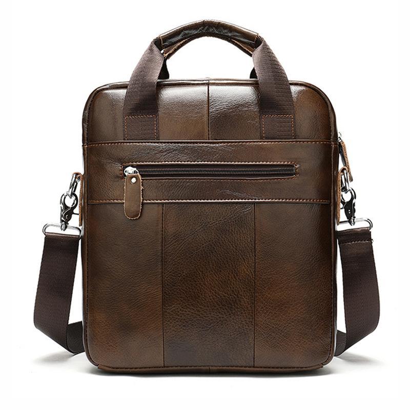 Classic Leather Soft Handbags For Men With Large Capacity