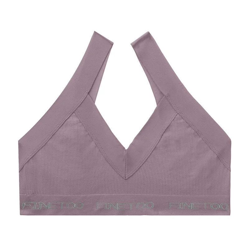 FINETOO Sexy Deep V Tops Seamless Tanks M-XL Women Bralette Soft Camisoles Top Comfortable Wireless Tube Top Female Lingerie New