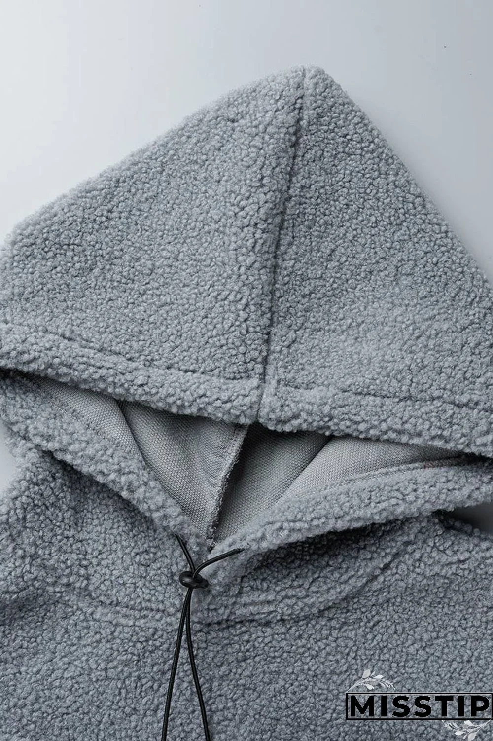 Grey Casual Solid Patchwork Pocket Hooded Collar Tops