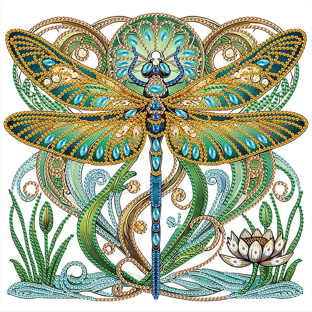 Diamond Painting - Partial Special Shaped Drill - Dragonfly(Canvas|30*30cm)