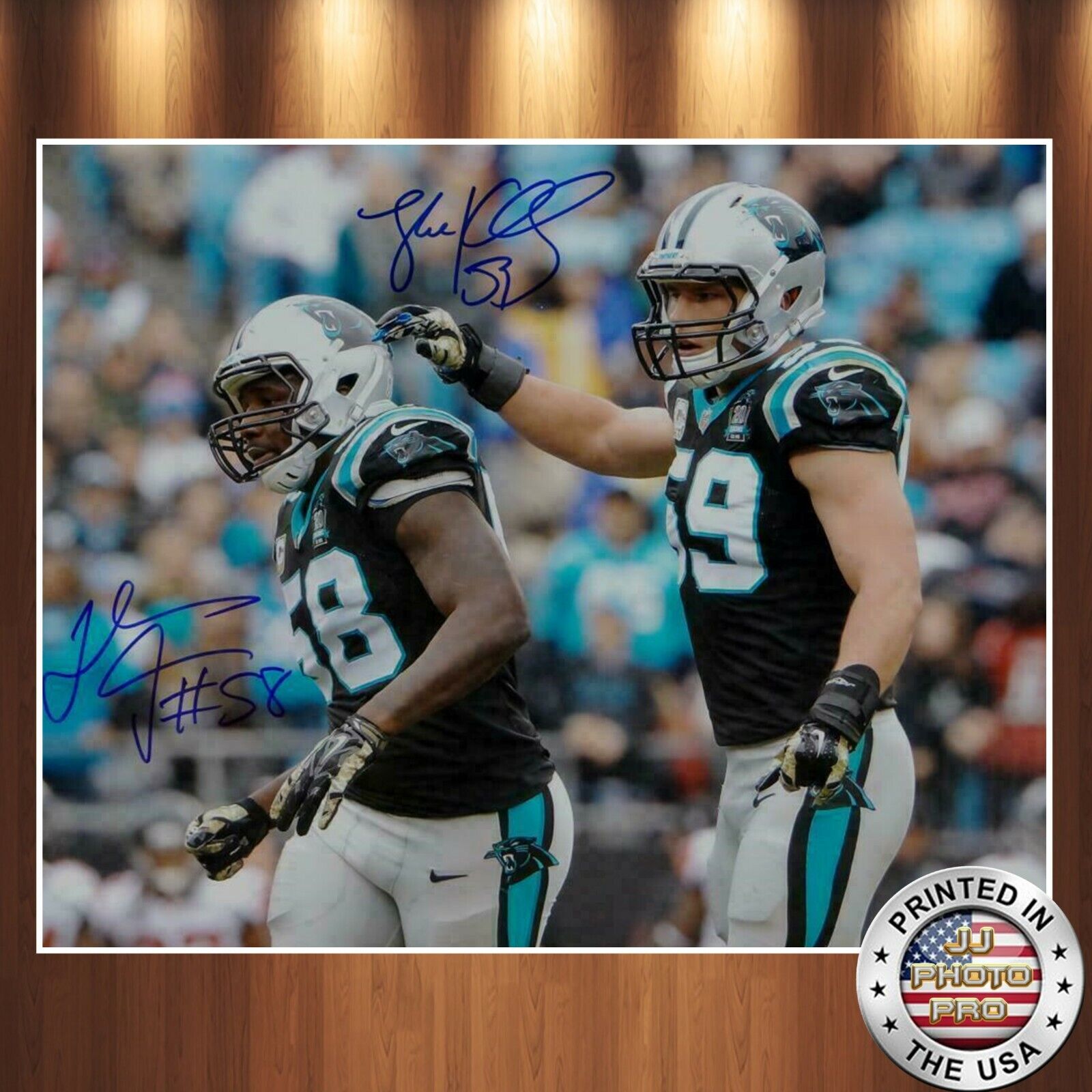 Luke Kuechly /Thomas Davis Autographed Signed 8x10 Photo Poster painting (Panthers) REPRINT