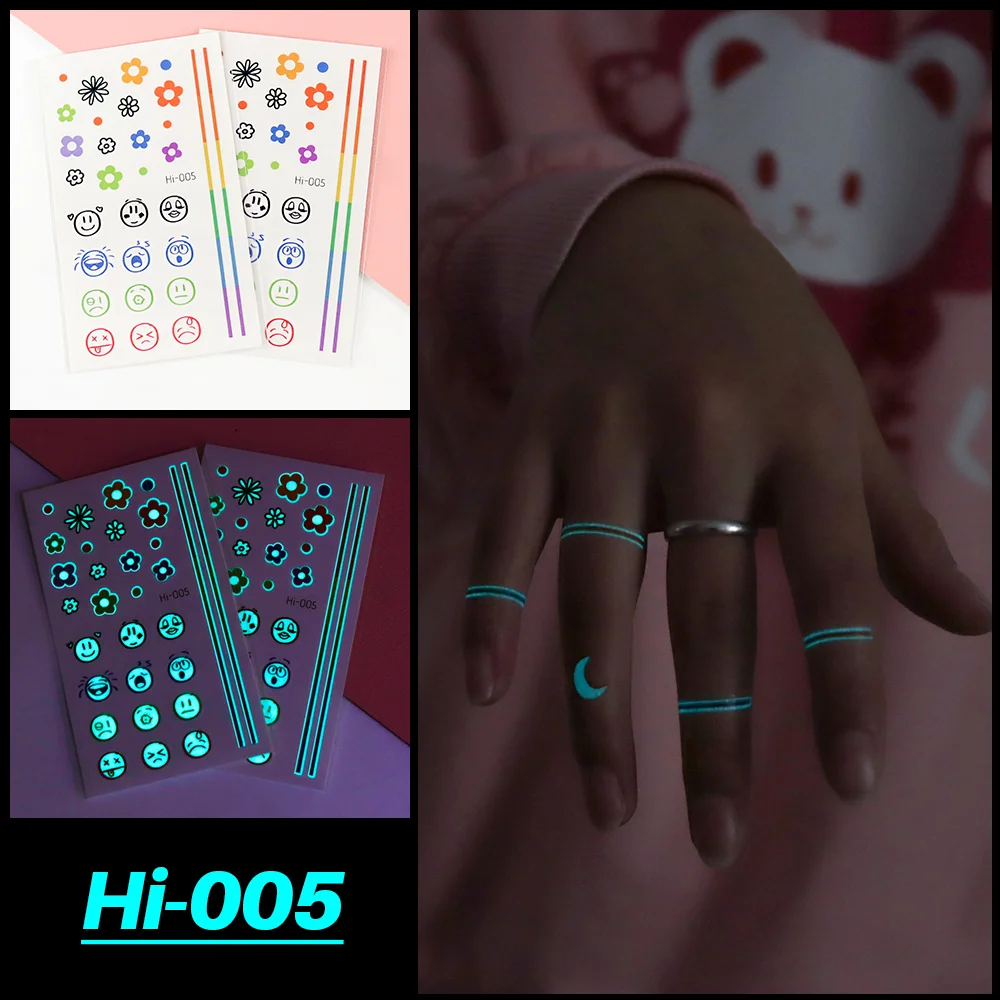 Sdrawing Luminous Tattoo Hand Finger Starry Star Universe for Kids Fake Tattoo Glowing In Dark Waterproof Temporary Tattoo Stickers