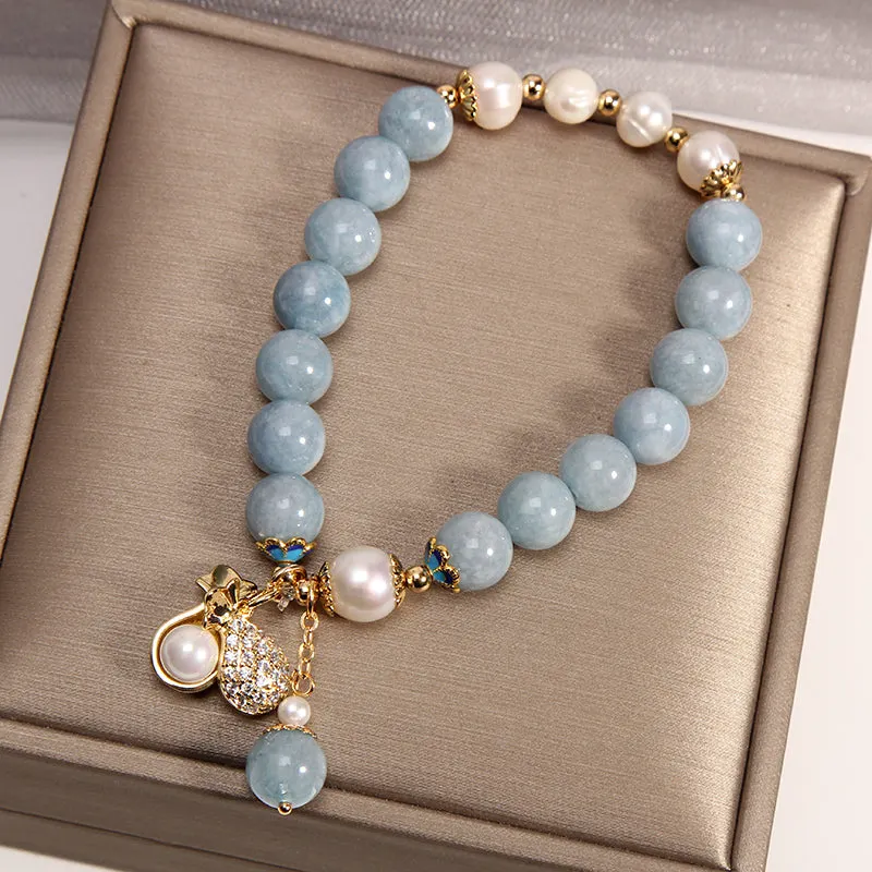 Money bag Blue Agate Bracelet