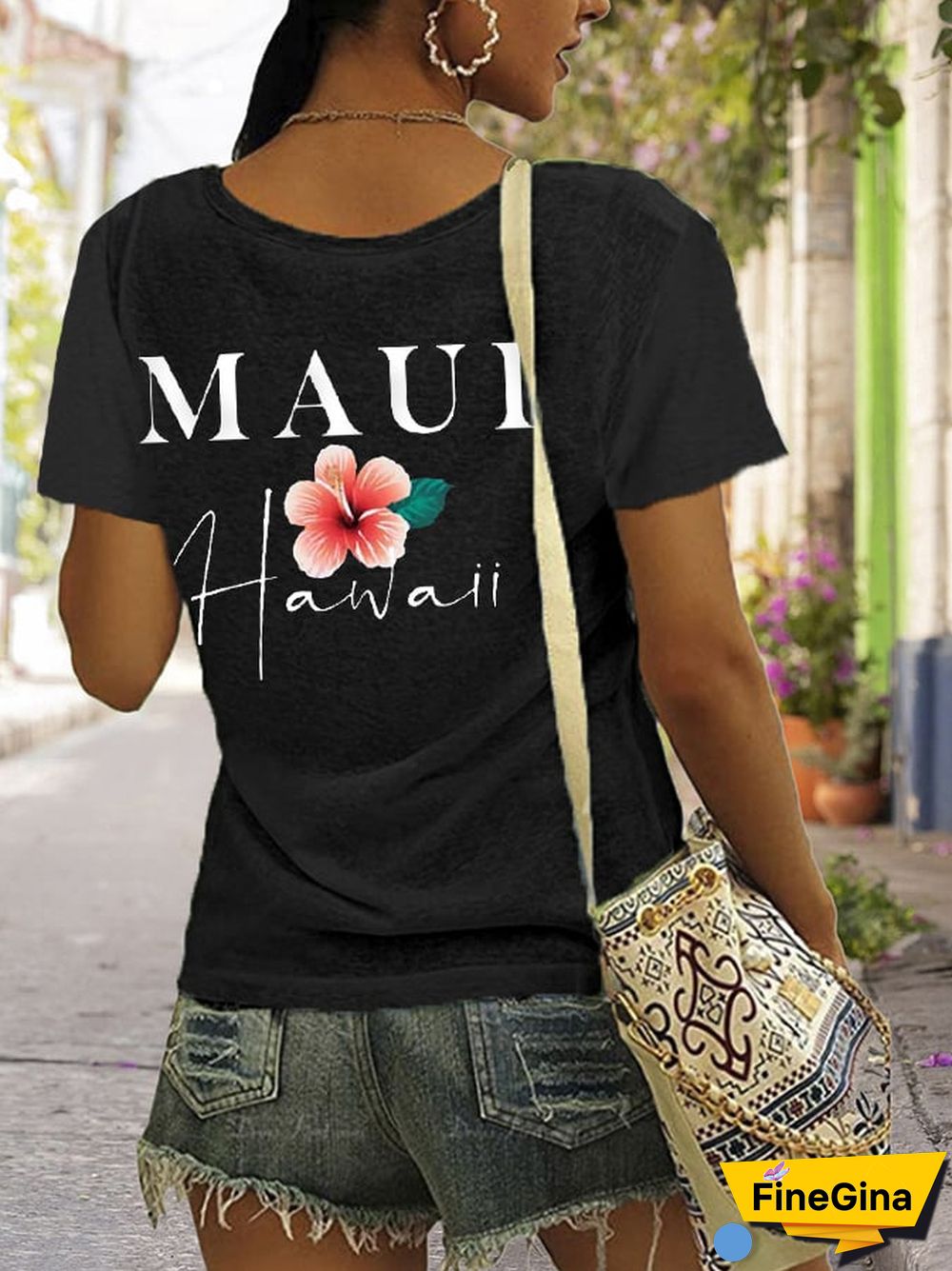 Women's Lahaina Strong Support Hawaii MAUI V-Neck Tee