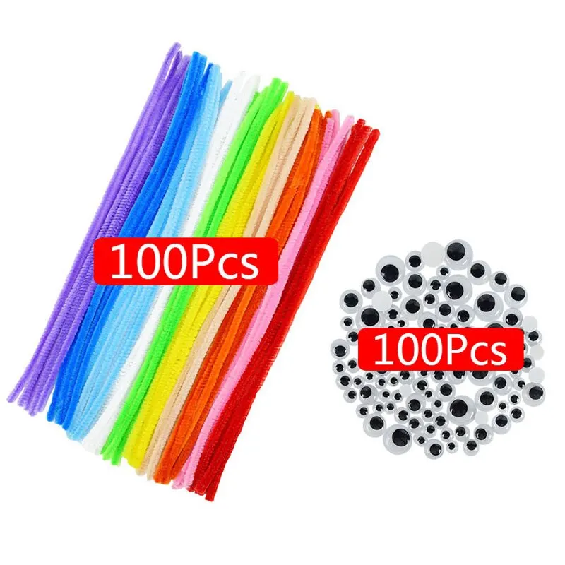 1Set 30cm Chenille Stems Pipe Cleaners Kids Plush Educational Toys Handmade DIY Crafts Children Gifts Birthday Party Decoration
