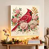 Christmas DIY Special Shape Diamond Painting Pearl Art With Inner Frame Kit 25x25cm(Red Sparrow)