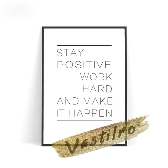 Motivational Sayings Typography Poster Positive Energy Quotations Modern Print Wall Picture Encourage Slogan Office Studio Decor
