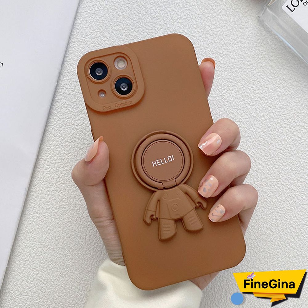 Brown Casual Print Patchwork Metal Accessories Decoration Phone Case