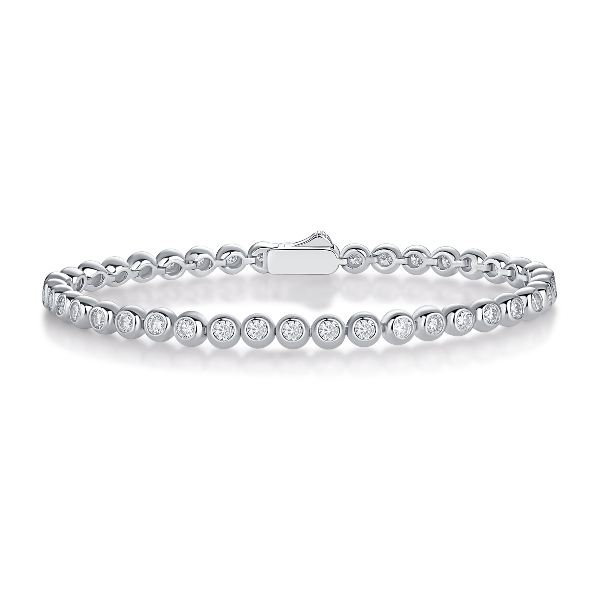  Moissanite Tennis Bracelet 925 Sterling Silver  2.5mm Round Bubble Diamond Bracelet 