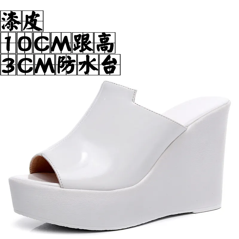Breakj Breakj Comfortable Outside Slope And Slippers Women's Summer Fashion High-Heeling Waterproof Table Thick Bottom Pine Cake Cool Drag And Word Drag
