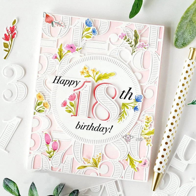 Piggy Craft metal cutting dies cut die mold Line number decoration Scrapbook paper craft knife mould blade punch stencils dies