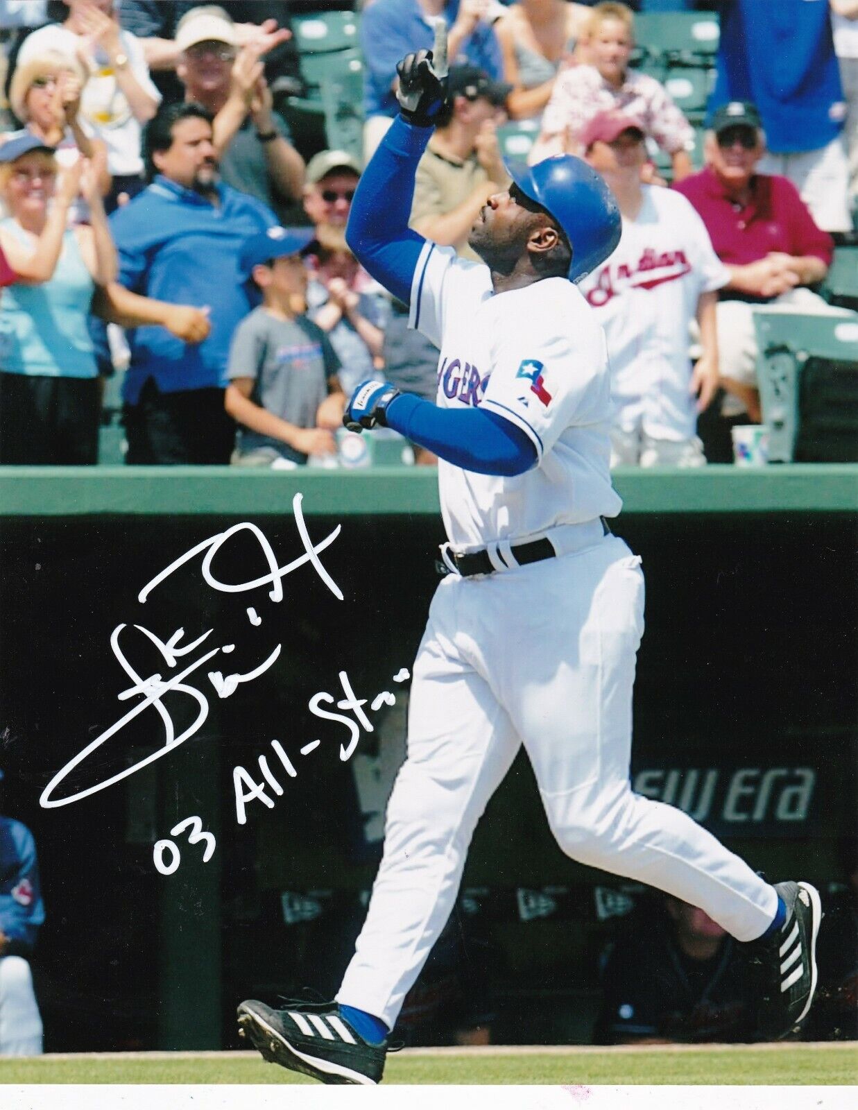 CARL EVERETT TEXAS RANGERS 2003 ALL STAR ACTION SIGNED 8x10