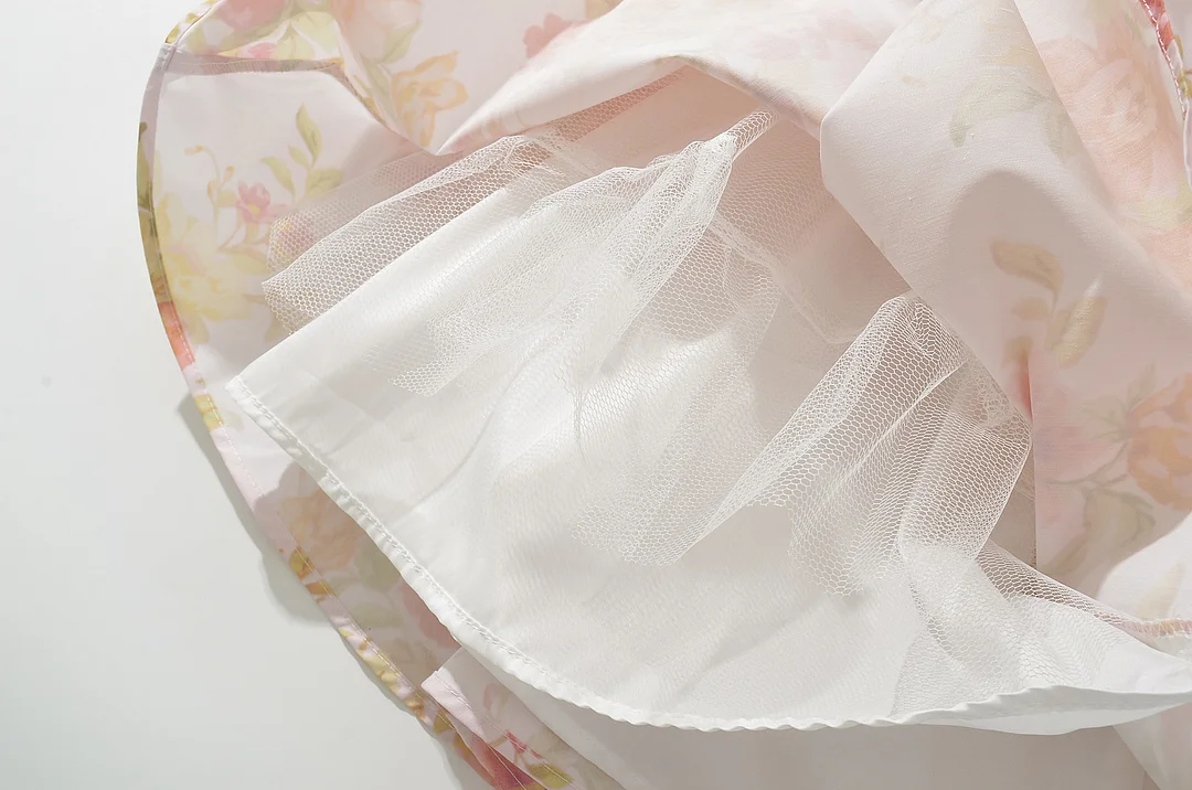 Sexy Pink Flower Print V Collar Sling Mini Dress