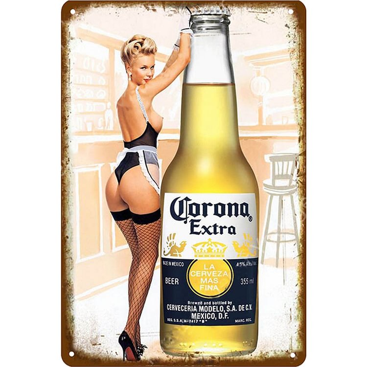 Pin Up Girls With Corona Beer - Vintage Tin Signs/Wooden Signs - 8*12Inch/12*16Inch