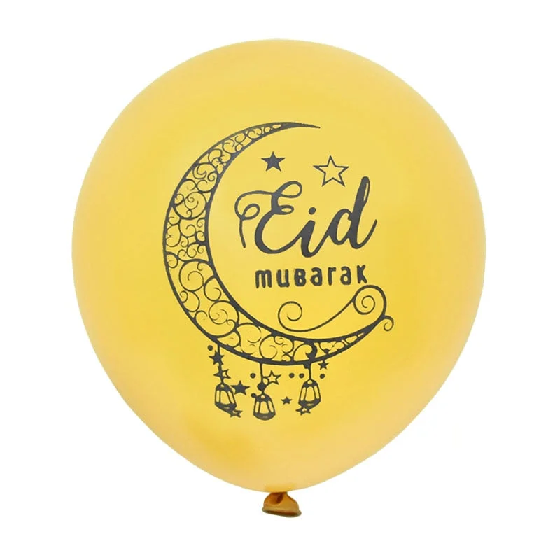 10pcs Eid Mubarak Metal Latex Balloon Ramadan Kareem Decoration Air Globos Ramadan Mubarak Muslim Islamic Festival Party Decor