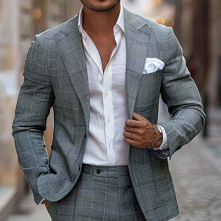 100% Linen Stripe Blazer QueenFunky