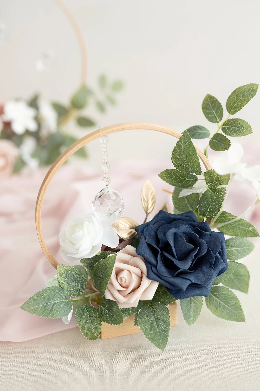 Wreath Hoop Centerpiece Set in Dusty Rose & Navy