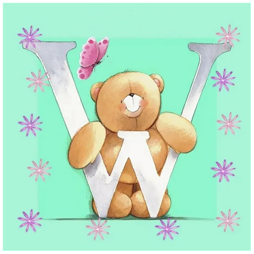 

Letter W Bear - Round Drill Diamond Painting - 30*30CM, 501 Original